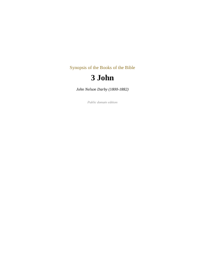 Title page of Darby's Synopsis on 3 John